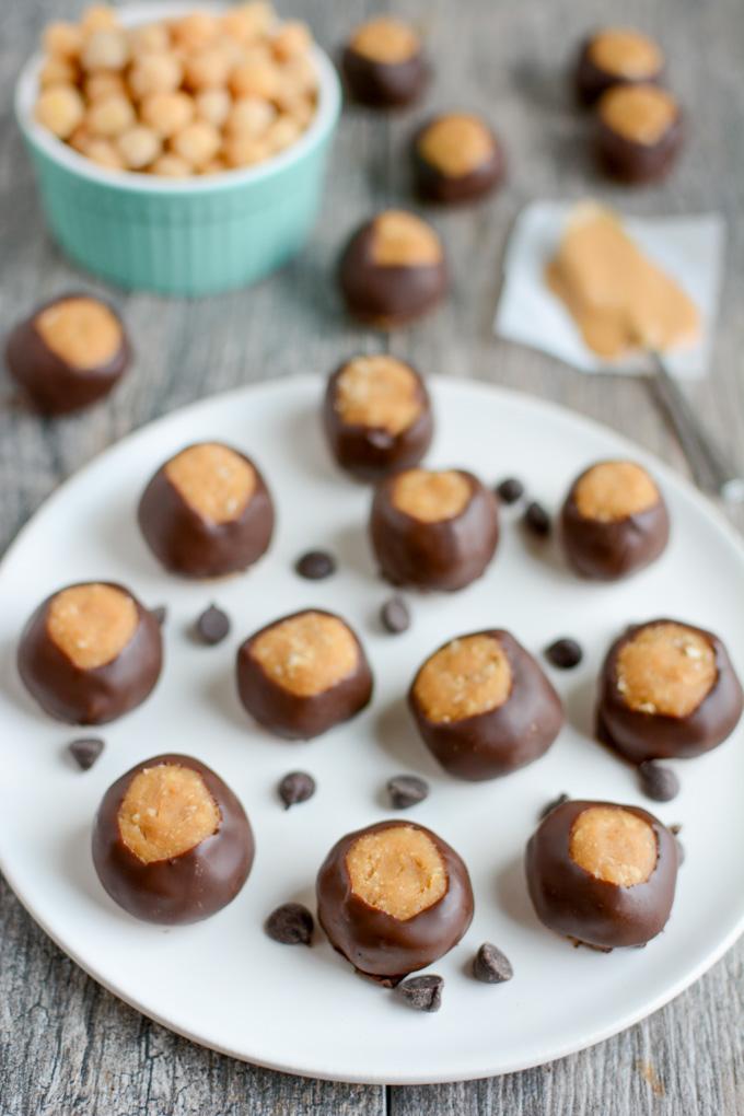 Chickpea Buckeyes 5 These Chickpea Buckeyes are a healthier twist on a classic dessert! They're full of flavor with an extra boost of fiber as well.