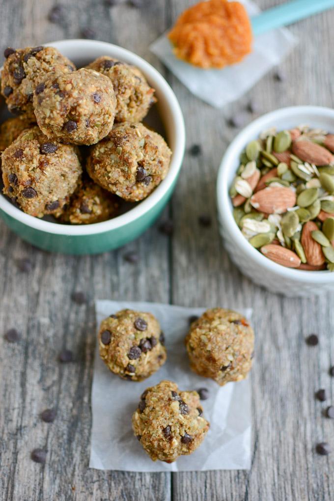Pumpkin Energy Balls 6 Pumpkin Energy Balls made with dates, almonds and pepitas
